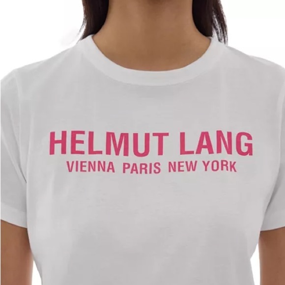 NWOT Helmut Lang Cotton Logo Tee in Ivory - Women’s Size S/Men’s Size XS - Picture 6 of 14